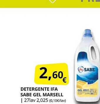 Supermercados MAS Detergente ifa sabe gel marsell oferta