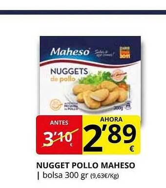 Supermercados MAS Nugget pollo maheso oferta