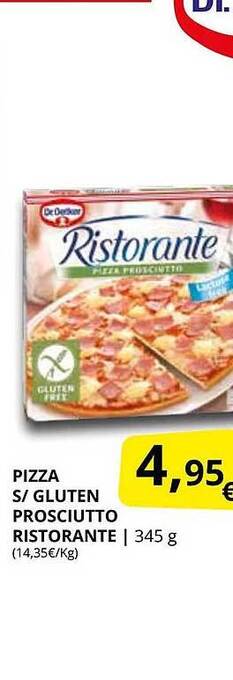 Supermercados MAS Pizza s-gluten prosciutto ristorante oferta