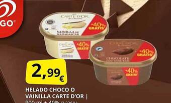 Supermercados MAS Helado choco o vainilla carte d'or oferta