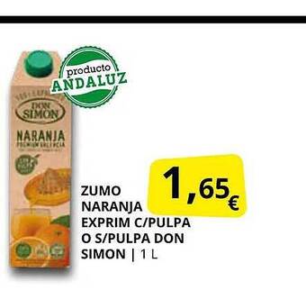Supermercados MAS Zumo naranja exprim c-pulpa o s-pulpa don simon oferta