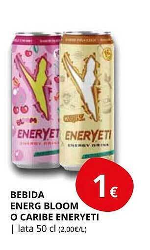 Supermercados MAS Bebida energ bloom o caribe eneryeti oferta