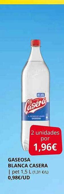 Supermercados MAS Gaseosa blanca casera oferta