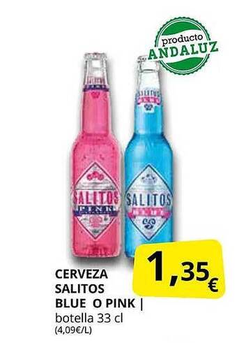 Supermercados MAS Cerveza salitos blue o pink oferta