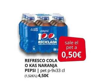 Supermercados MAS Refresco cola o kas naranja pepsi oferta