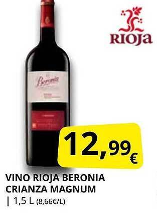 Supermercados MAS Vino rioja beronia crianza magnum oferta