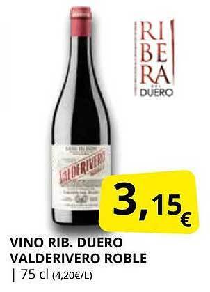 Supermercados MAS Vino rib. duero valderivero roble oferta
