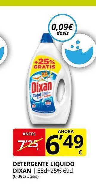 Supermercados MAS Detergente liquido dixan oferta