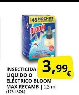 Supermercados MAS Insecticida liquido o eléctrico bloom max recamb oferta