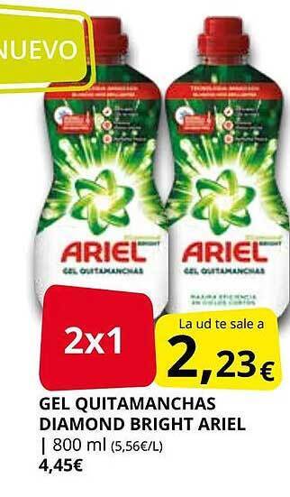 Supermercados MAS Gel quitamanchas diamond bright ariel oferta