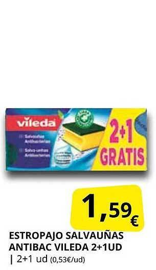 Supermercados MAS Estropajo salvauñas antibac vileda 2+1ud oferta