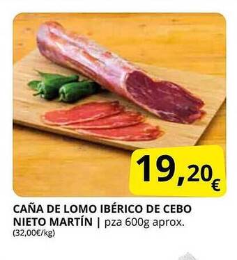 Supermercados MAS Caña de lomo ibérico de cebo nieto martín oferta