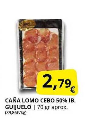 Supermercados MAS Caña lomo cebo 50% ib. guijuelo oferta