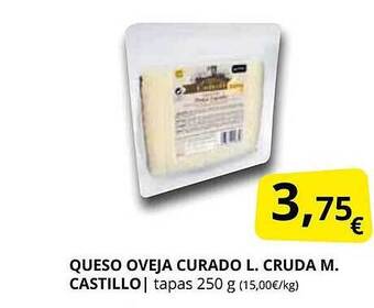 Supermercados MAS Queso oveja curado l.cruda m castillo oferta