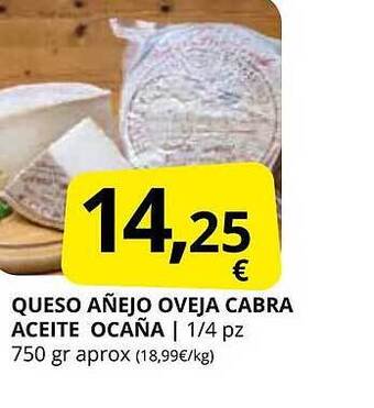 Supermercados MAS Queso añejo oveja cabra aceite ocaña oferta