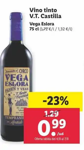 Lidl Vino tinto v.t. castilla vega eslora oferta