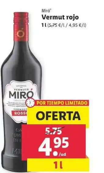Lidl Miró vermut rojo oferta