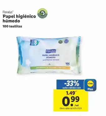 Lidl Floralys' papel higiénico húmedo oferta