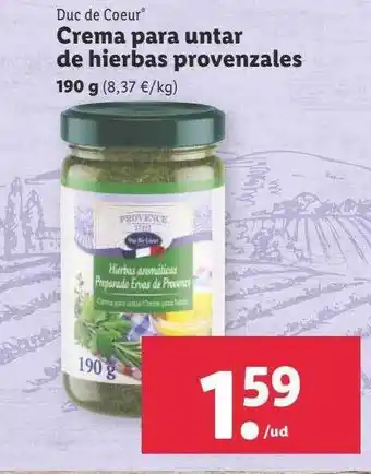 Lidl Duc de coeur crema para untar de hierbas provenzales oferta