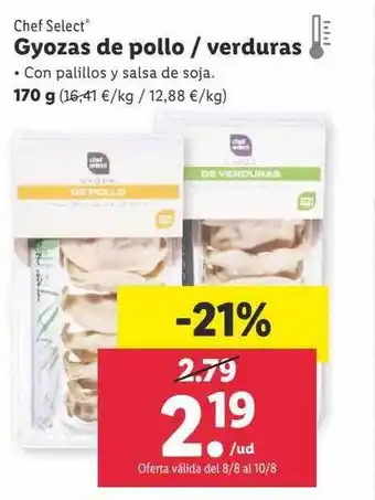 Lidl Chef select gyozas de pollo o verduras oferta
