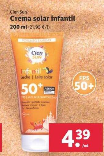 Lidl Crema solar infantil oferta
