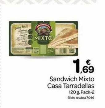 Supermercados El Jamón Sandwich mixto casa tarradellas oferta