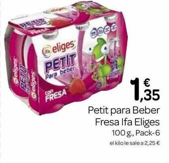 Supermercados El Jamón Petit para beber fresa ifa eliges oferta