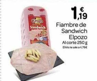 Supermercados El Jamón Fiambre de sandwich elpozo oferta