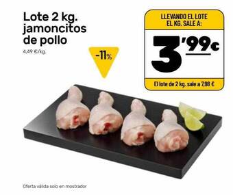AhorraMas Lote 2 kg jamoncitos de pollo oferta