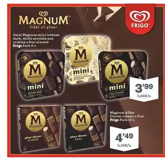 Magnum gelat magum mini intense dark white xocolata and cookies o frac almond frigo pack 6 u