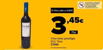 Supeco Vino tinto prestigio d.o. toro cyan oferta
