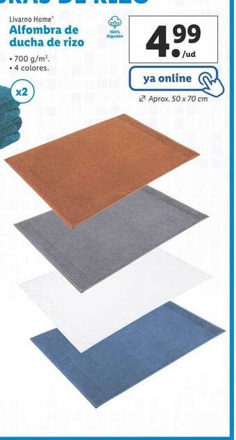 Lidl Livarno home alfombra de ducha de rizo oferta