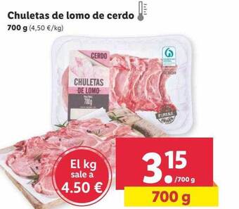 Lidl Chuletas de lomo de cerdo oferta