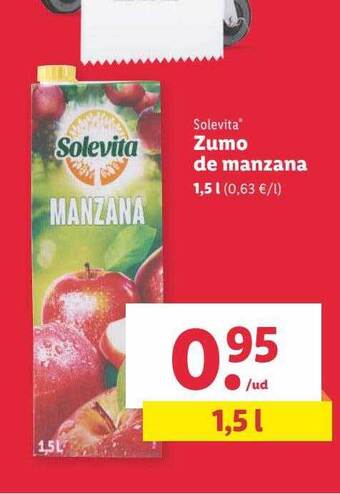 Lidl Solevita zumo de manzana oferta
