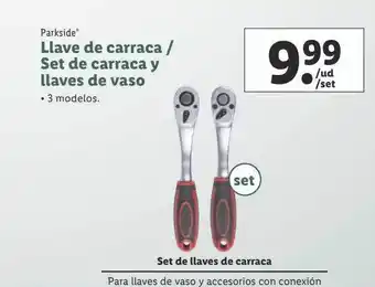 Lidl Parkside llave de carraca set de carraca y llaves de vaso oferta