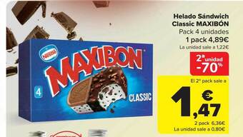 Carrefour Helado sándwich classic maxibón oferta