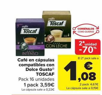 Carrefour Café en cápsulas compatibles con dolce gusto toscaf oferta