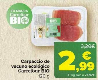 Carrefour Carpaccio de vacuno ecológico carrefour bio oferta