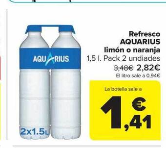 Carrefour Refresco aquarius limón o naranja oferta