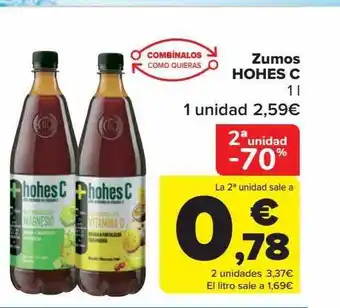 Carrefour 2a unidad -70% zumos hohes c oferta