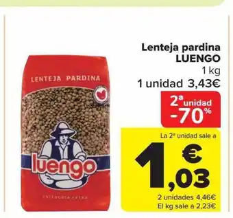 Carrefour 2a unidad -70% lenteja pardina luengo oferta
