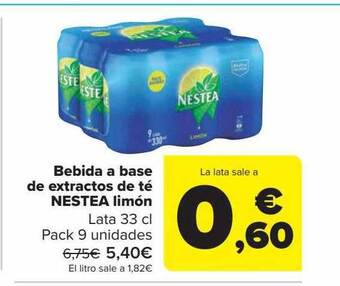 Carrefour Bebida a base de extractos de té nestea limón oferta