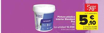 Carrefour 2a unidad -70% pintura plástica interior standard pro oferta