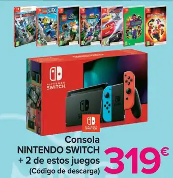 Carrefour Consola nintendo switch + 2 de estos juegos oferta