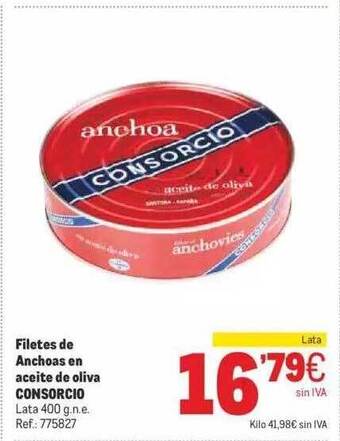 Makro Filetes de anchoas en aceite de oliva consorcio oferta