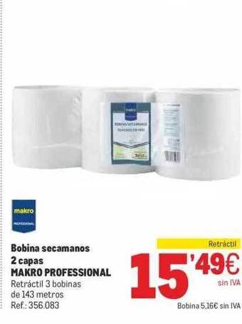 Makro Bobina secamanos 2 capas makro professional oferta