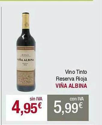 Masymas Vino tinto reserva rioja viña albina oferta