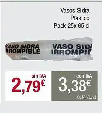 Masymas Vasos sidra plástico oferta