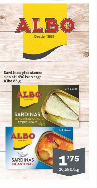 Sorli Sardines picantones o en oli d'oliva verge albo oferta