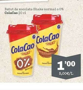 Sorli Batut de xocolata shake normal o 0% colacao oferta
